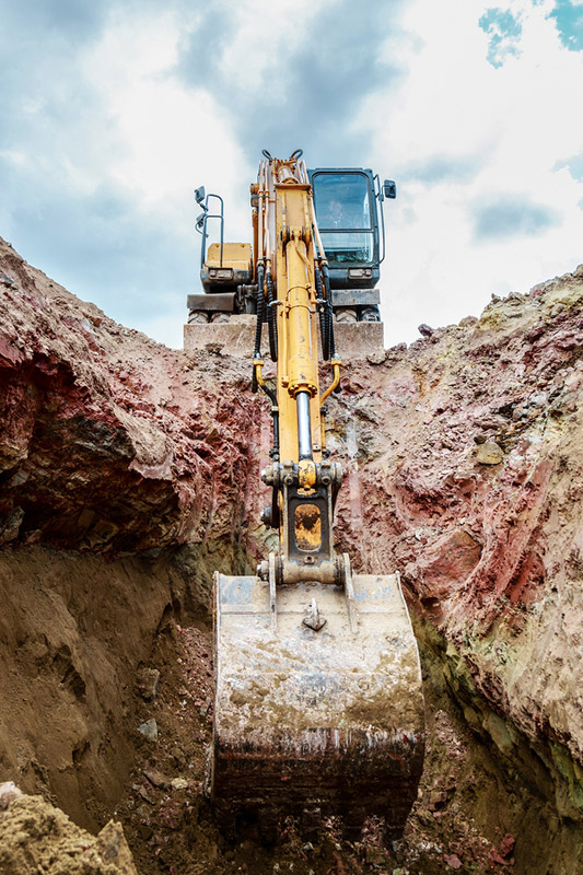 Digging trenches for utilties